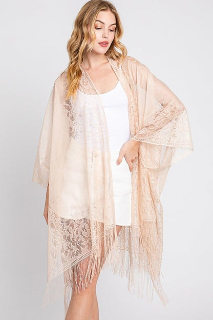 Beige Lace Kimono