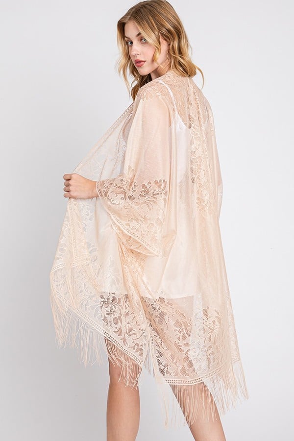 Beige Lace Kimono