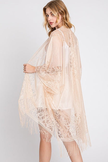 Beige Lace Kimono