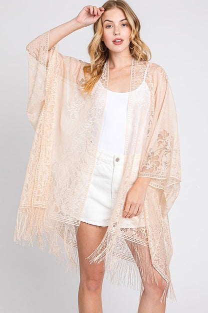 Beige Lace Kimono