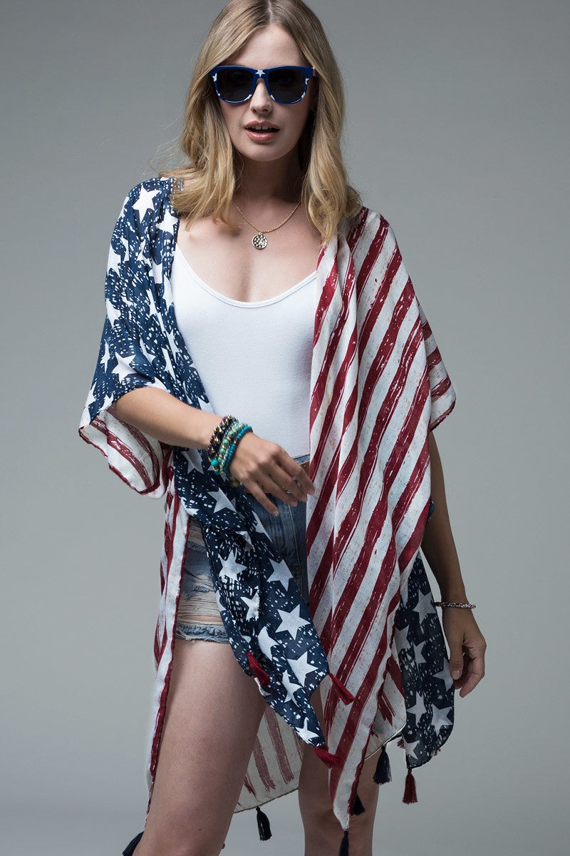 American Flag USA Kimono