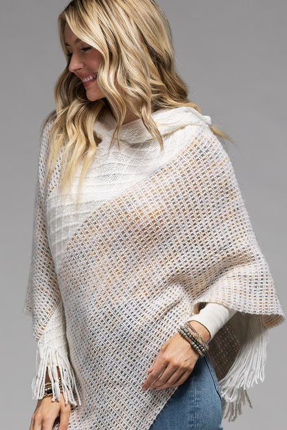 Hooded Gray Poncho