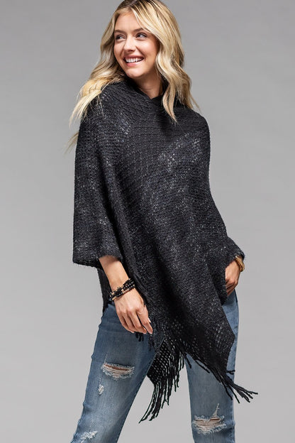 Hooded Gray Poncho