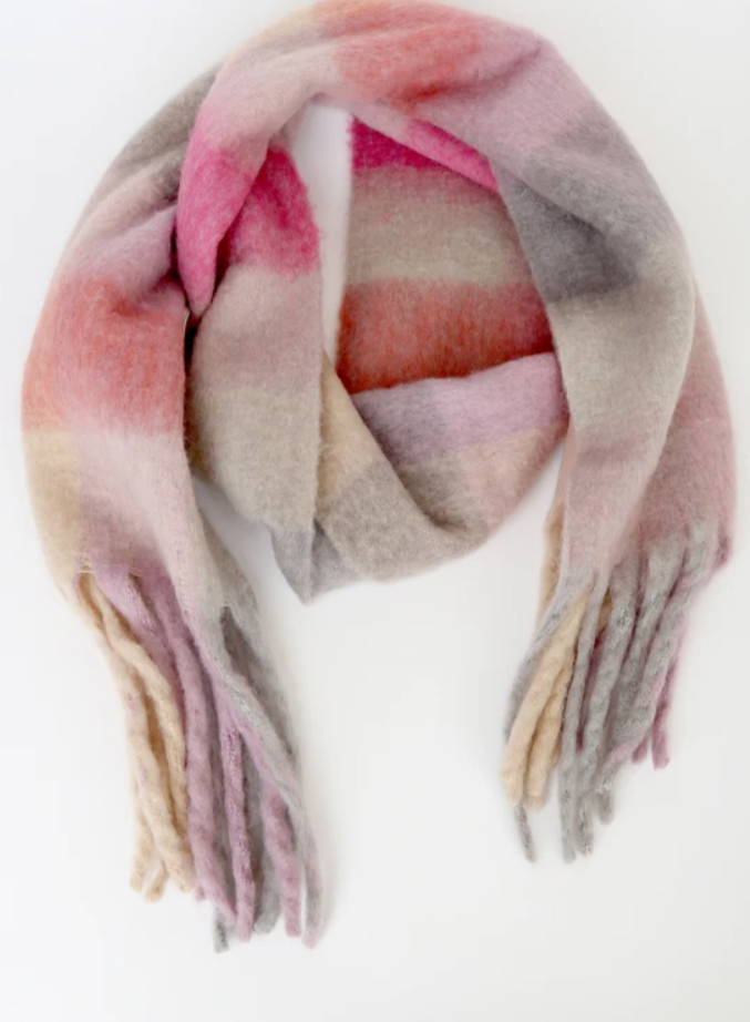 Plaid Mohair Winter Scarves