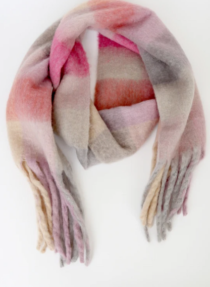 Plaid Mohair Winter Scarves