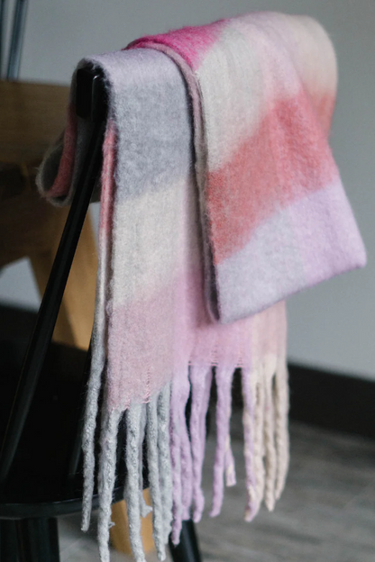 Plaid Mohair Winter Scarves