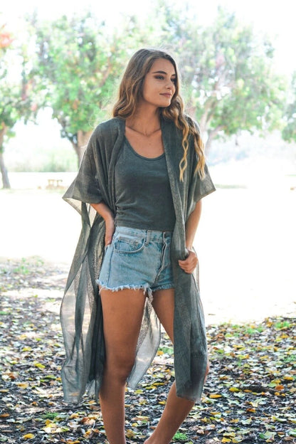 Summer Airy Kimono Duster Copper Rust