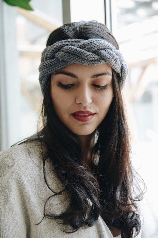 Braid Front Knit Crochet Headband