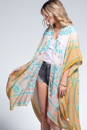 Summer Kimono Duster with Flower Paisley Look