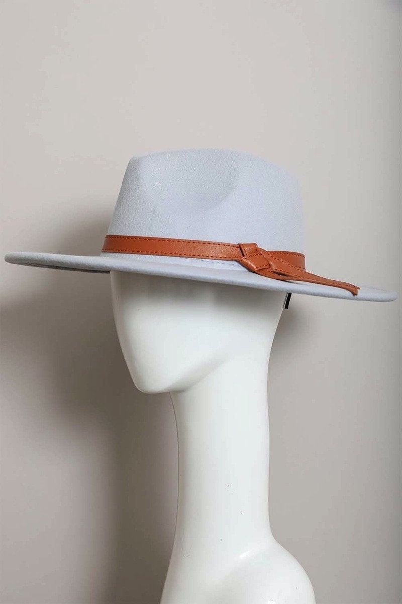Wide Brim Leather Ribbon Bolero Hat
