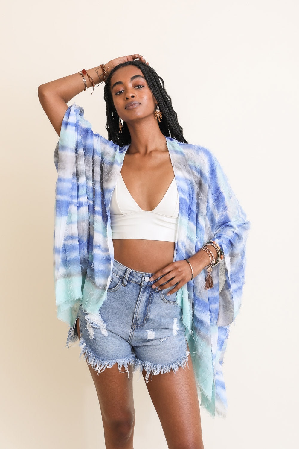 Dip Dye Kimono Duster