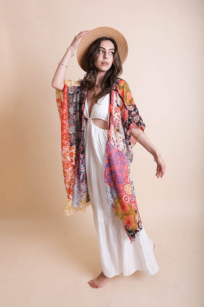 Bohemian Patchwork Kimono Cardigan