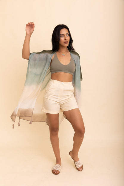 Flowy Lightweight Sage Green Kimono Duster