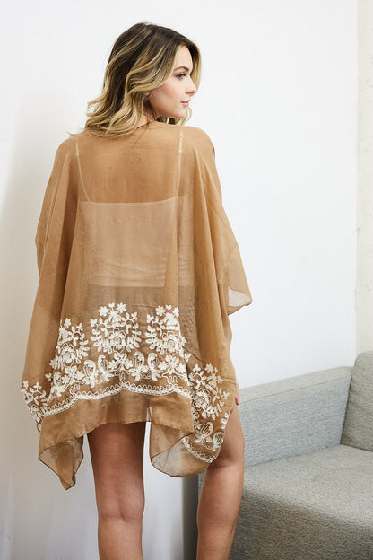 Lightweight Spring Summer Embroidered Kimono Duster