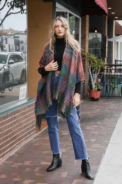 Plaid Poncho