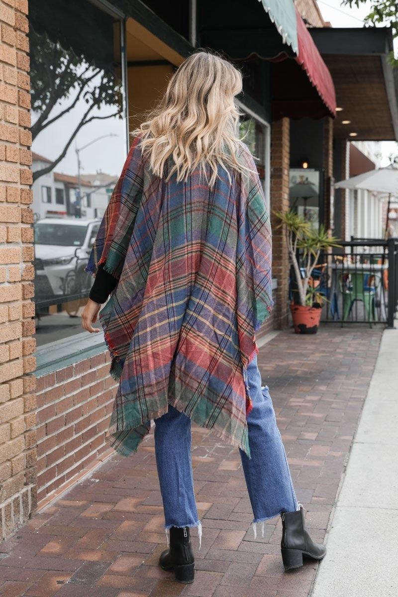 Plaid Poncho