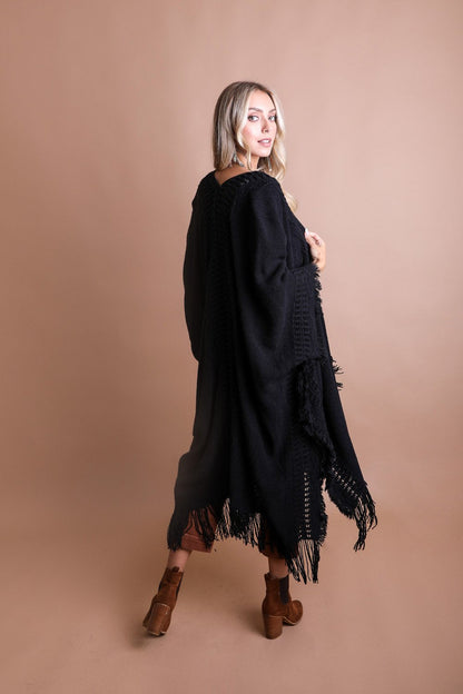 Beige Soft Ruana Poncho