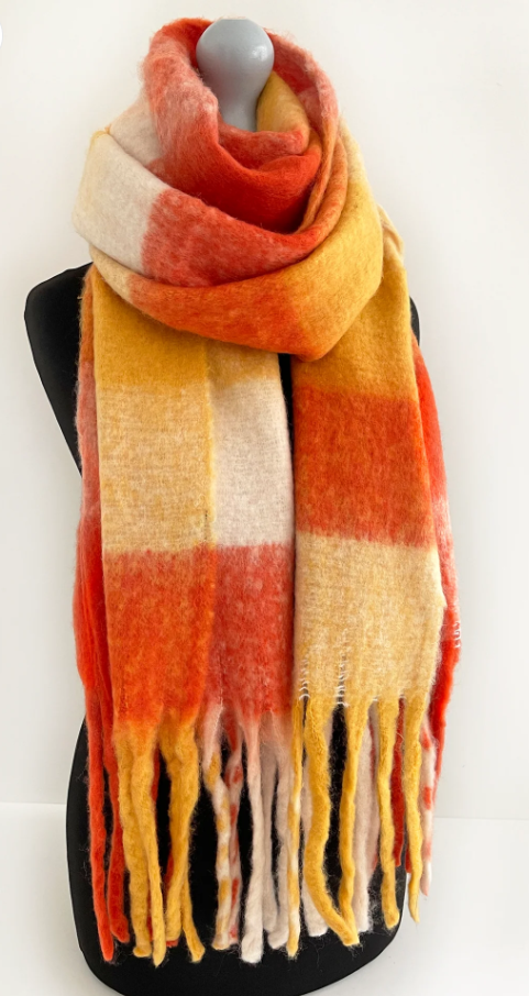 Plaid Mohair Winter Scarves