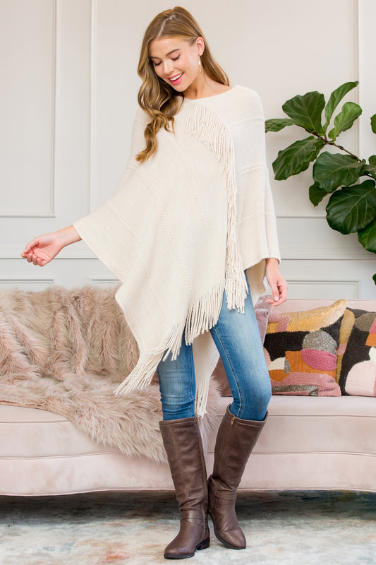 Cozy Knit Poncho Ruana