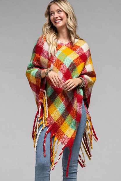 Cozy Ultra Soft Poncho with Tassel