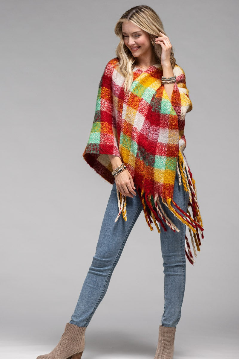 Cozy Ultra Soft Poncho with Tassel