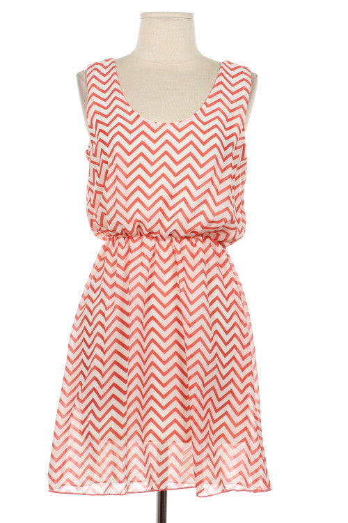 Mint Tank Top Dress in Chevron Print - Bean Concept - Etsy