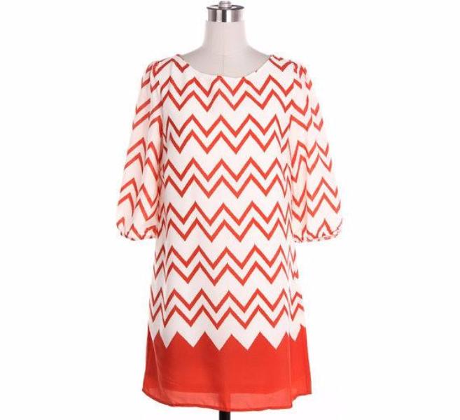 Coral Chevron Blouse - Bean Concept - Etsy