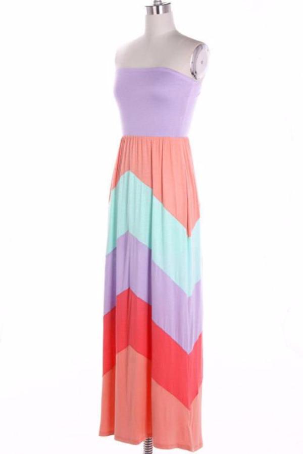 Colorblock maxi dress - Bean Concept - Etsy