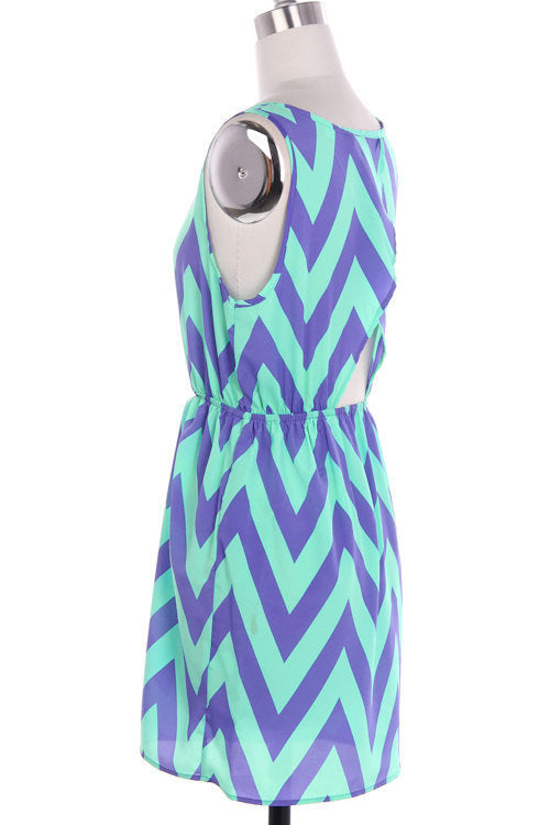 Chevron Pattern Lightweight Dress