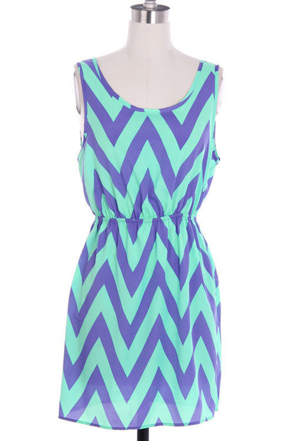 Chevron Pattern Lightweight Dress