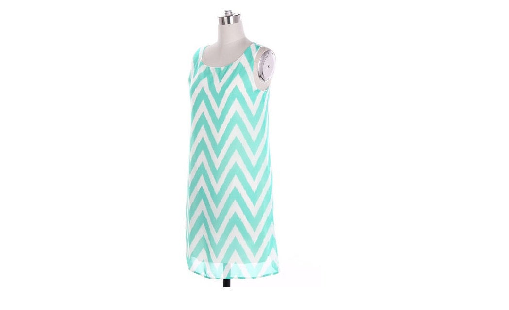 Trendy Chevron ZigZag Blouse Dress