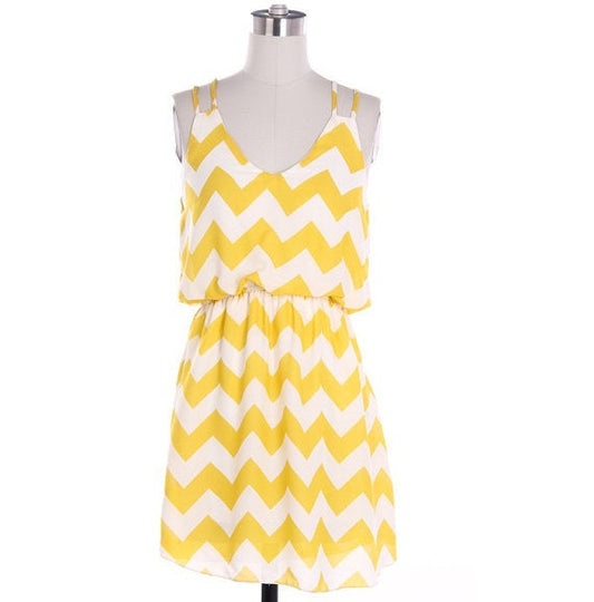 Bright Day Yellow Summer Short Dress