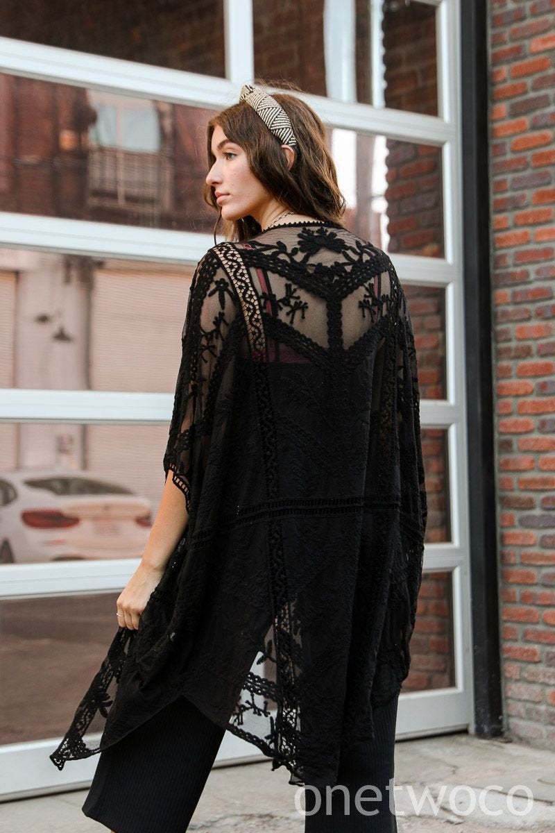 Pink lace kimono clearance cardigan