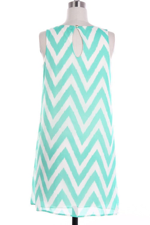 Trendy Chevron ZigZag Blouse Dress