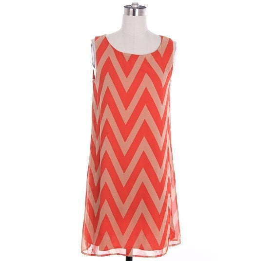 Trendy Chevron ZigZag Blouse Dress