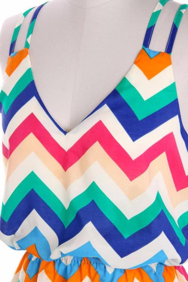 Colorful Tank Top Chevron Dress - Bean Concept - Etsy