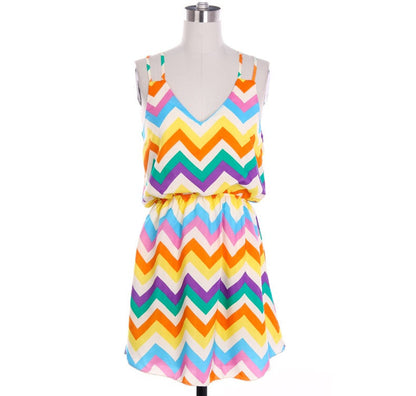 Colorful Tank Top Chevron Dress - Bean Concept - Etsy