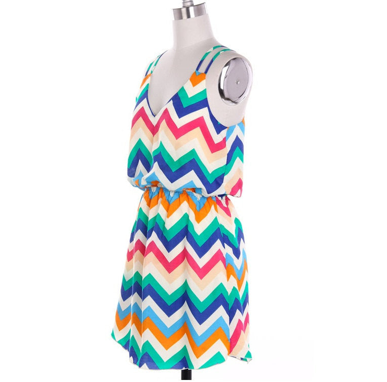 Colorful Tank Top Chevron Dress - Bean Concept - Etsy