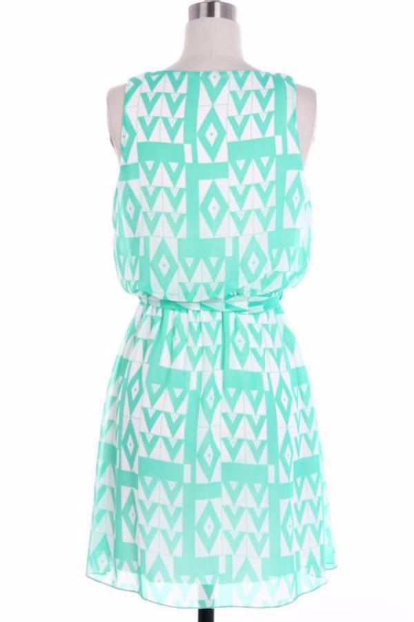 Mint Aztec Short Dress - Bean Concept - Etsy