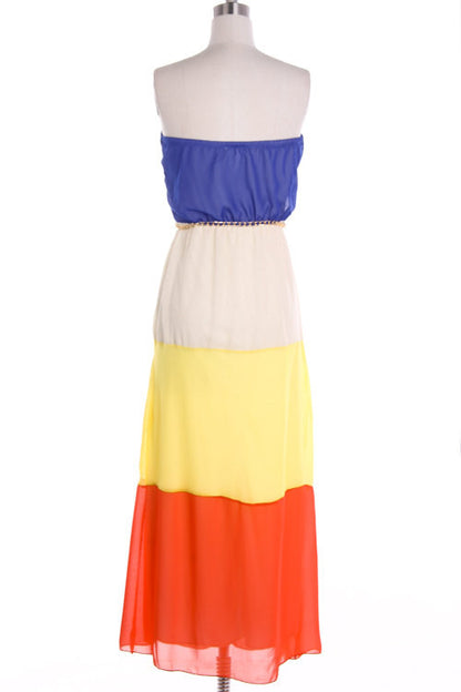 Strapless Colorblock Maxi Dress - Bean Concept - Etsy